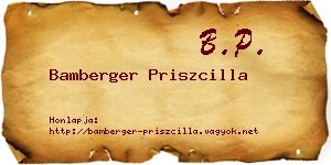 Bamberger Priszcilla névjegykártya